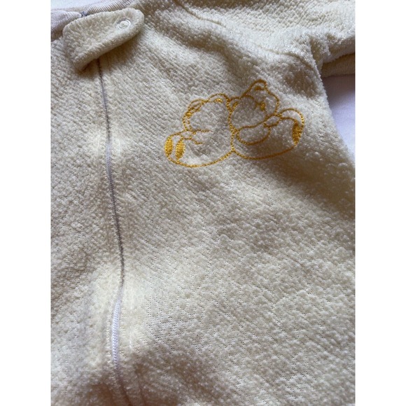 vtg carters pjs Sleep Sack Fleece Yellow One Size Up To 21 Lbs 80s Made in USA - Picture 2 of 6